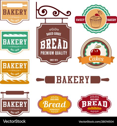 Bakery vintage labels such as logo design Vector Image