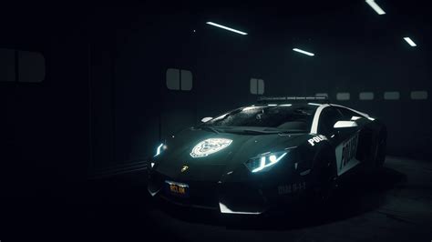 Lamborghini Aventador Police Patrol Car In Garage Live Wallpaper - Live ...