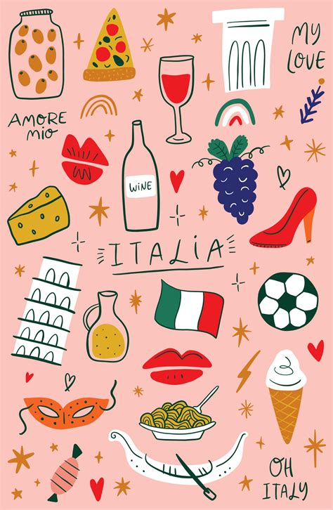 Italy Travel Vector Clipart Bundle | Italy illustration, Cute ...