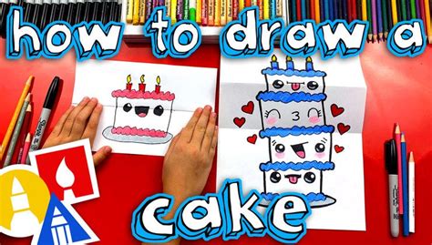 How To Draw A Birthday Cake With Folding | Art For Kids Hub