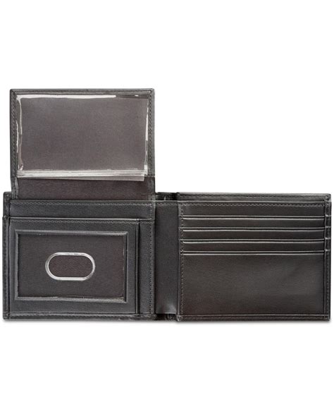 Perry Ellis Manhattan Smooth Leather Passcase Wallet in Black for Men - Lyst