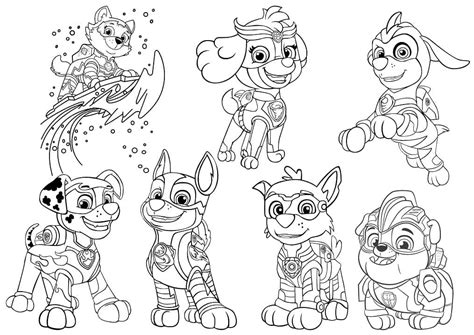 Characters in PAW Patrol Mighty Pups coloring page - Download, Print or ...