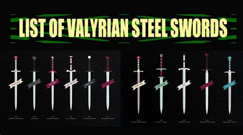 Valyrian Steel Swords | Thrones Amino