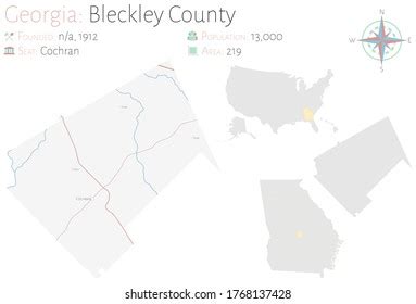 Large Detailed Map Bleckley County Georgia Stock Vector (Royalty Free) 1768137428 | Shutterstock