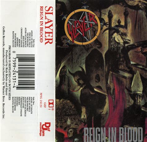 Slayer - Reign In Blood (1986, Cassette) | Discogs