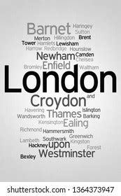 London Word Cloud Boroughs City: ilustración de stock 1364373947 ...