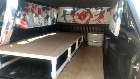 I created a bed in the back of my pickup truck out of PVC. There's ...