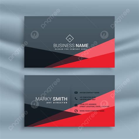 Abstract Red And Dark Gray Business Card Design Template Download on Pngtree