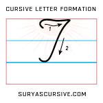 Capital Letter T in Cursive - SuryasCursive.com