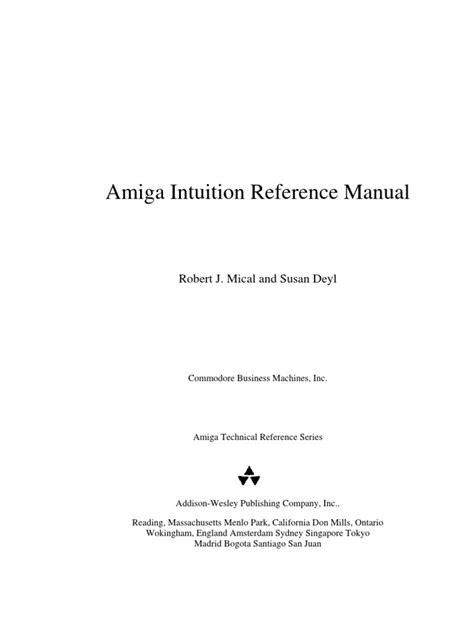 Amiga Intuition Reference Manual | PDF | Computer Terminal | Input/Output