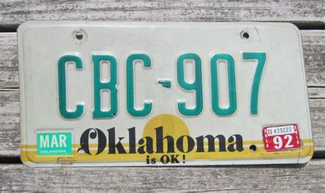 License Plate for Sale Oklahome is OK SHOP Vintage Antique Collectible Rare Old Used Expired ...