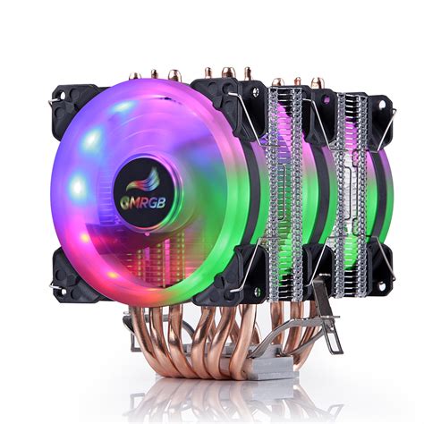 6 Heat Pipes CPU Cooler 4 Pin PWM RGB PC Quiet Intel LGA 1700 775 1200 ...