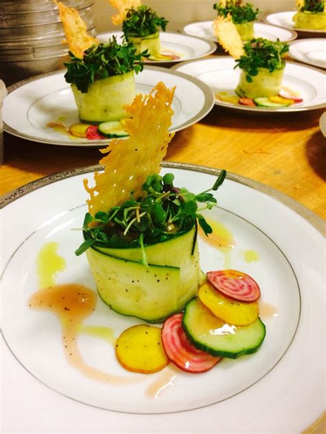 Plated salad - zucchini bowl with mâché, micro greens. & beets | Gourmet salad, Gourmet food ...