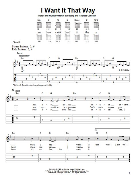 I Want It That Way by Backstreet Boys - Easy Guitar Tab - Guitar Instructor