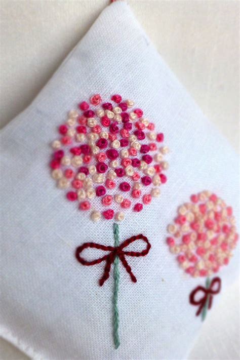 Million french knots lavender sachet hand embroidery by MumsTouch, £7. ...