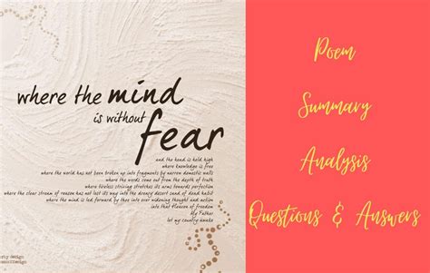 Where the Mind is Without Fear: Poem, Summary, Analysis