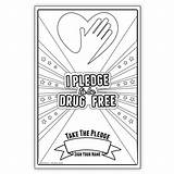 I Pledge To Be Drug Free Coloring Poster  Prevention Treatment Resource sketch template