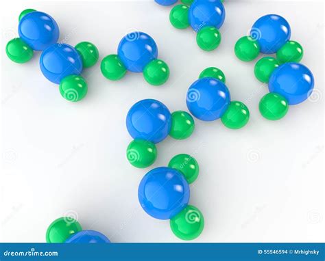 3d water molecule models stock illustration. Illustration of atomic - 55546594