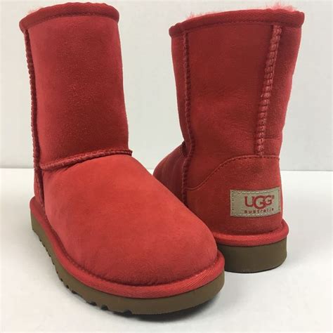 UGG Girls Kids Boots Size 13 Youth Red Suede Classic Shoes Little New ...