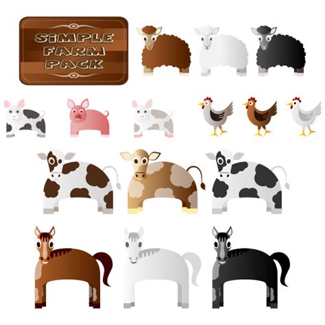 Simple Farm Animals Vector | Free SVG