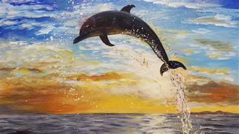 Dolphin Painting Sunset