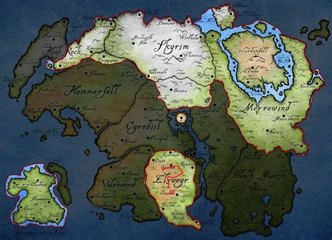 I Made a map of Tamriel that shows every accessible region in Skyrim be it with mods or not. # ...