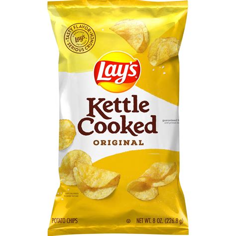 Lay's Kettle Cooked Potato Chips, Original, 8 oz Bag - Walmart.com - Walmart.com