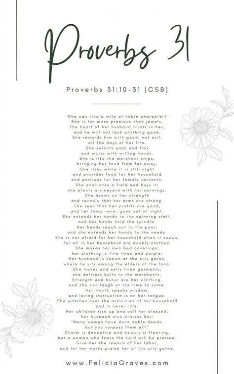 Adult Sunday School Lesson (Proverbs 31) - Felicia Graves