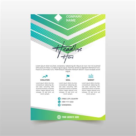 Abstract Elegent Gradient Green Flyer Template With Curves 25844405 Vector Art at Vecteezy