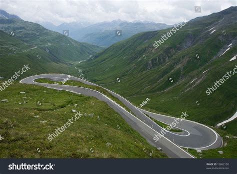 Twisted Road Serpentine Furka Pass Switzerland Stock Photo 15862150 ...