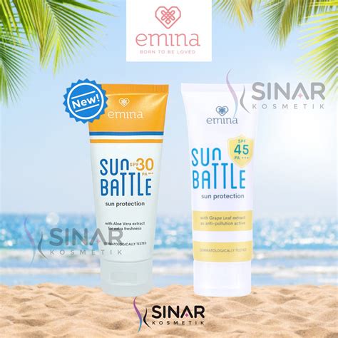 Emina Sun Battle Sun Protection SPF 30 60 ml │SPF 45 PA+++ 30 ml | Shopee Indonesia