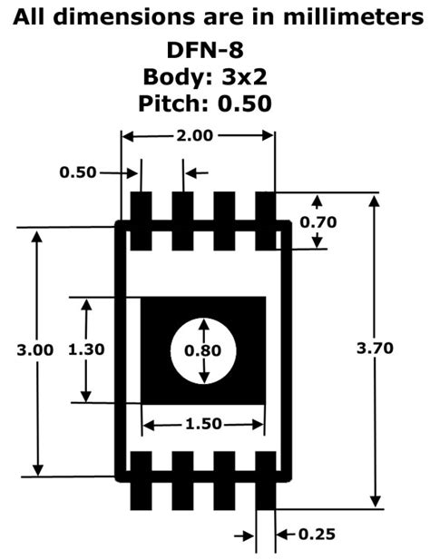 DFN-8 to DIP Adapter (3mm x 2mm – P0.50) Pack of 4 | Artekit Labs