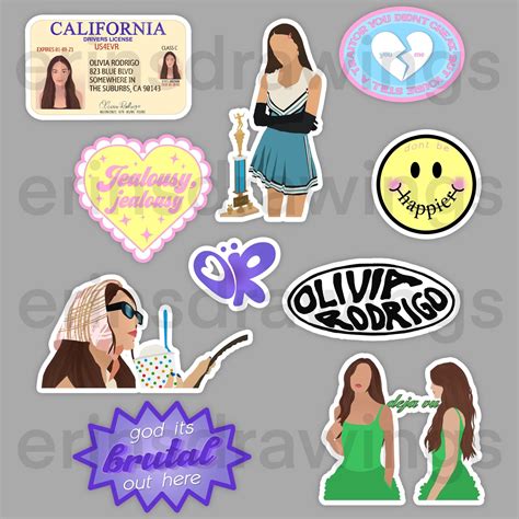 SOUR Olivia Rodrigo Sticker Pack - Etsy | Pegatinas bonitas ...