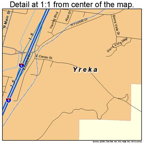 Yreka California Street Map 0686944