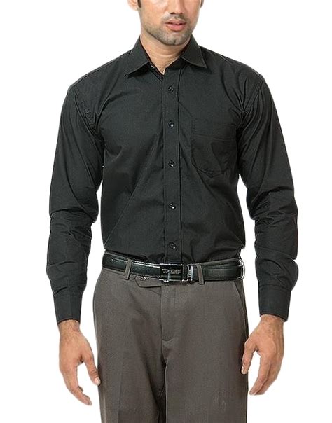 Men's Black Regular Fit Plain Shirt Price in Pakistan (M011844) - 2024 ...