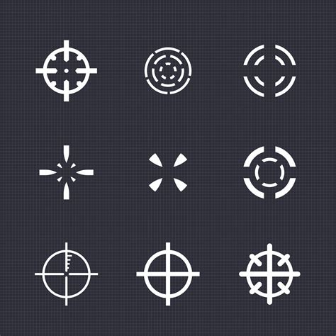 crosshairs set, elements for game design, white on dark 7883601 Vector Art at Vecteezy