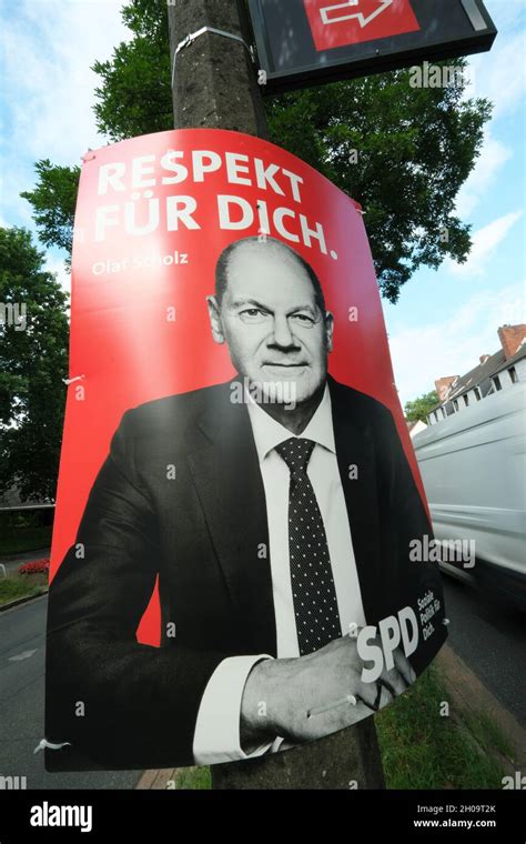 "27.08.2021, Germany, Bremen, Bremen - Election poster SPD candidate ...