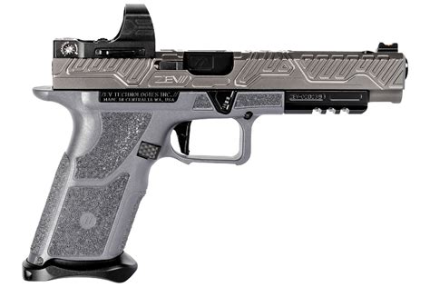 Zev Technologies OZ9 Competition 9mm Full-Size Pistol with Titanium Gray Finish and Bushnell ...