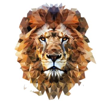 Lion Head Low Polygon, Low Polygon, Lion, Cat PNG Transparent Image and Clipart for Free Download