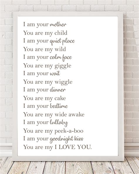 I Love You Mother and Child Poem A4 Poster Print PO107 - Etsy UK