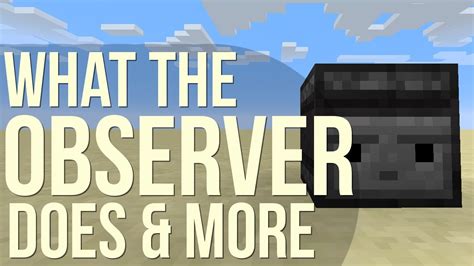 What the 'Observer' observes - Minecraft Tutorial - YouTube