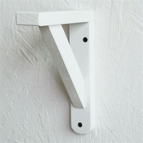 Pair / Set of 2 Wooden White Finish Shelf Brackets Rack Support Wooden Shelf Brackets, Wood Wall ...