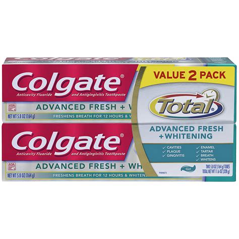 Colgate Total Advanced Fresh + Whitening Gel Toothpaste Twin Pack – 11. ...