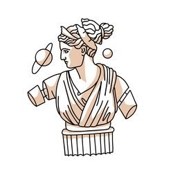 Ancient greek sculptures abstract simple marbel Vector Image