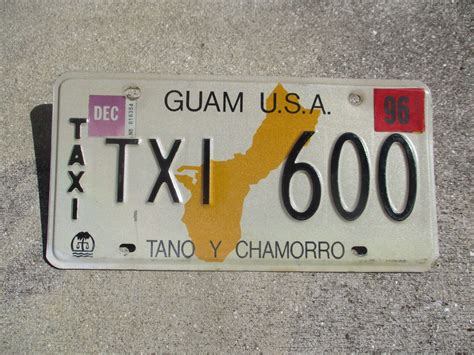 Guam 1996 TAXI license plate # 600 | eBay