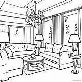 Cozy Living Room Interior Coloring Page 6931 5514 sketch template