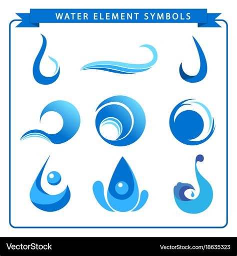 Water element symbols Royalty Free Vector Image