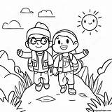 Adventurous Homies Exploring Coloring Page  Pagescom sketch template
