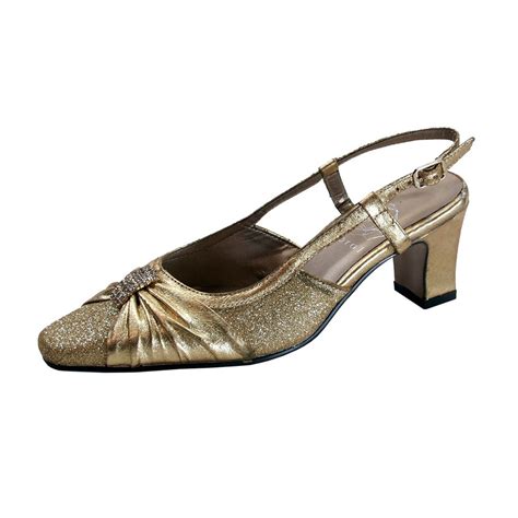 Floral - FLORAL Alba Women Wide Width Dress Slingback Metallic Shoes ...