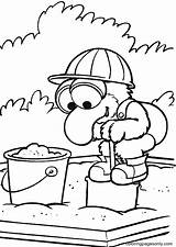 Gonzo Está Jugando En Un Sandbox Coloring Pages  Muppet Babies sketch template